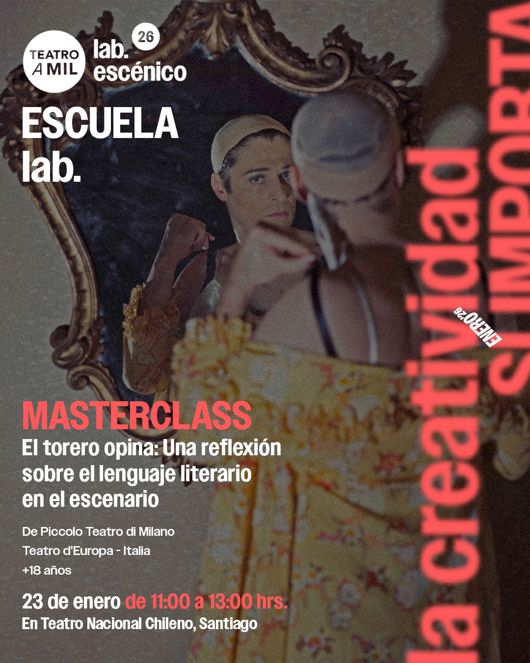 1 MASTERCLASS El torero opina- Una reflexión sobre el lenguaje literario en el escenario